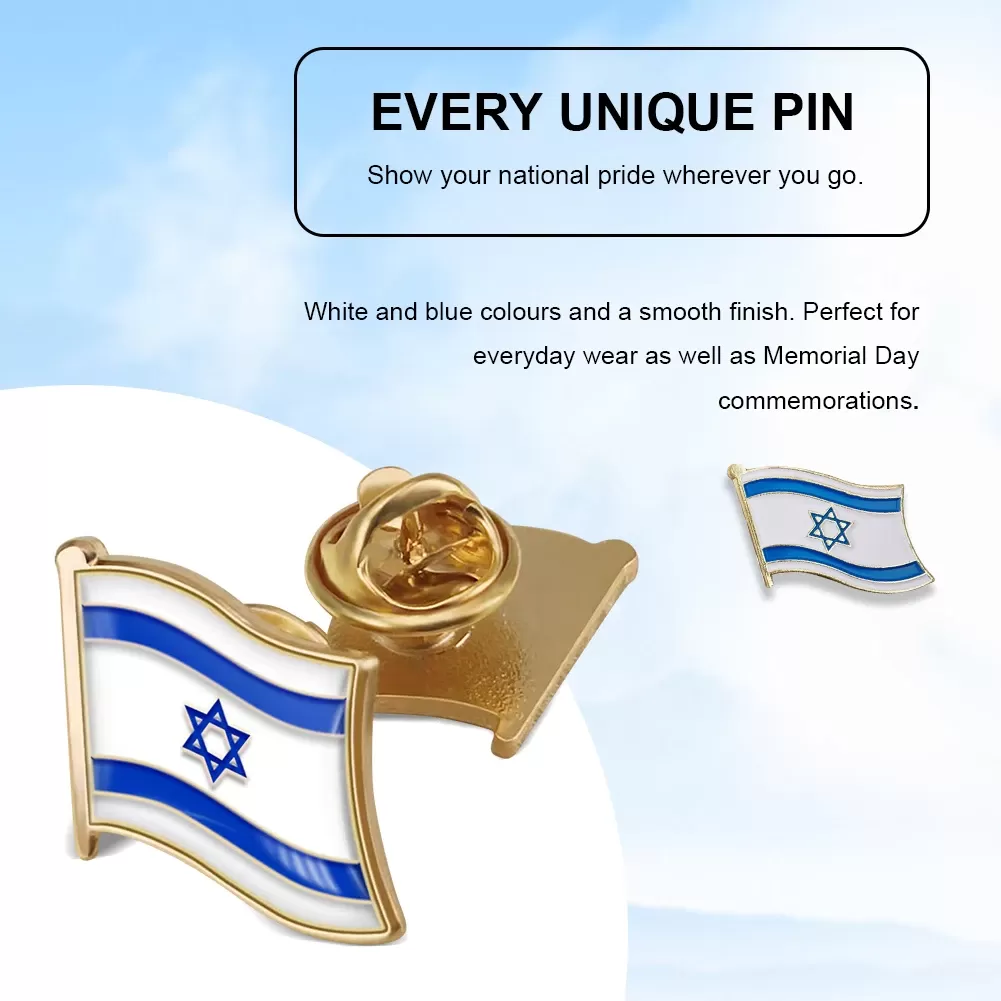 סיכה דקורטיבית דגל ישראל - גאווה ישראלית - תמונה 4