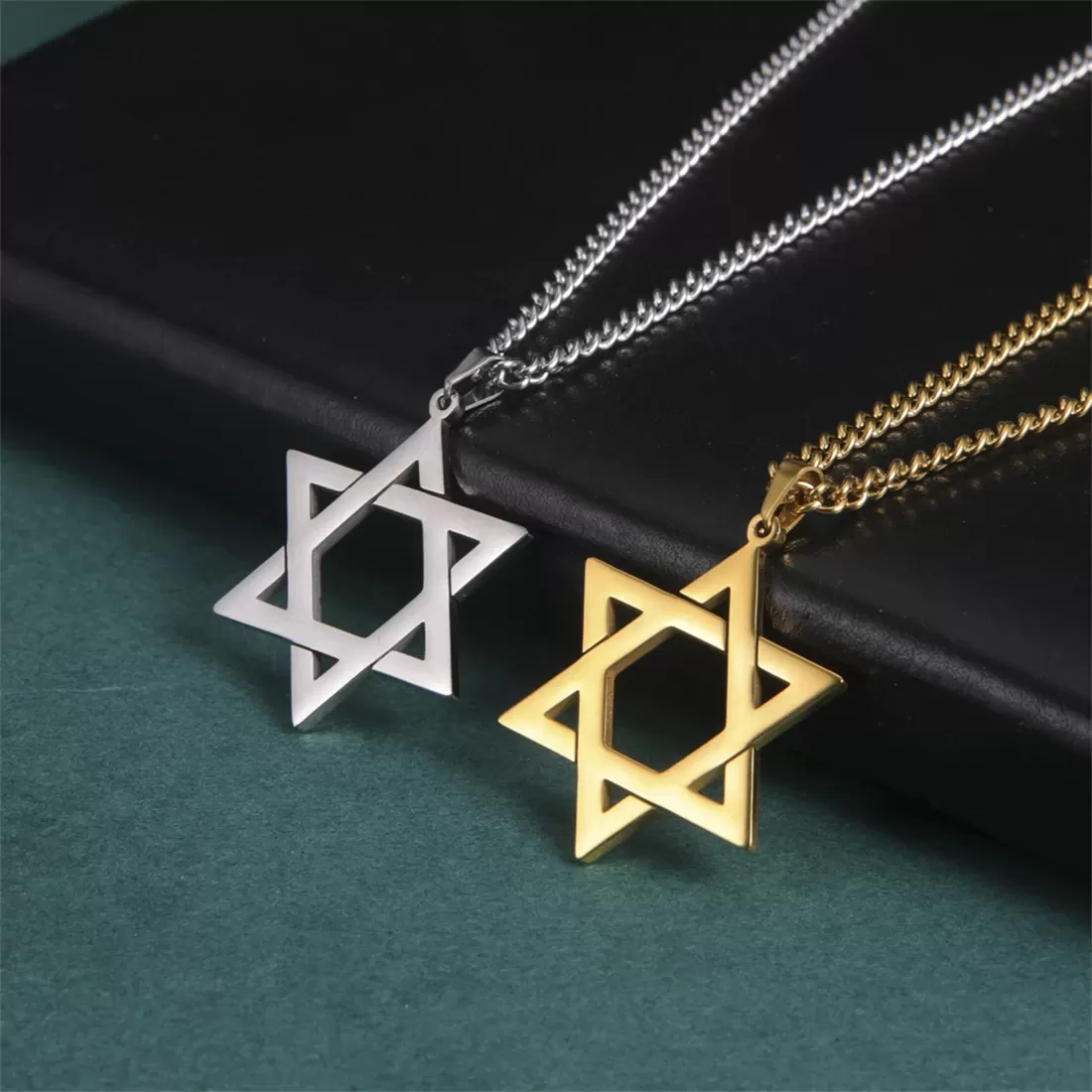תליון מגן דוד מפלדת אל חלד - קלאסי ואלגנטי - תמונה 2