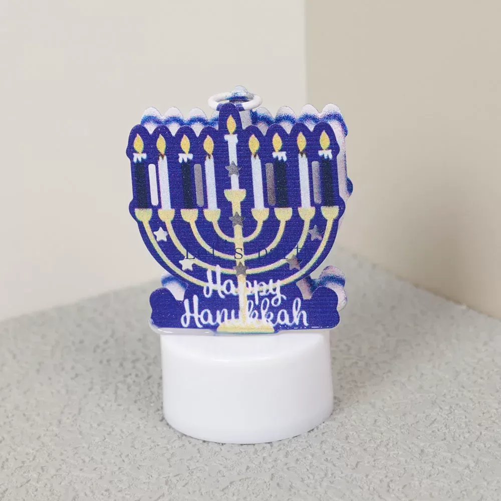 מנורת LED מתכתית לחנוכה - סט של 4 - תמונה 4