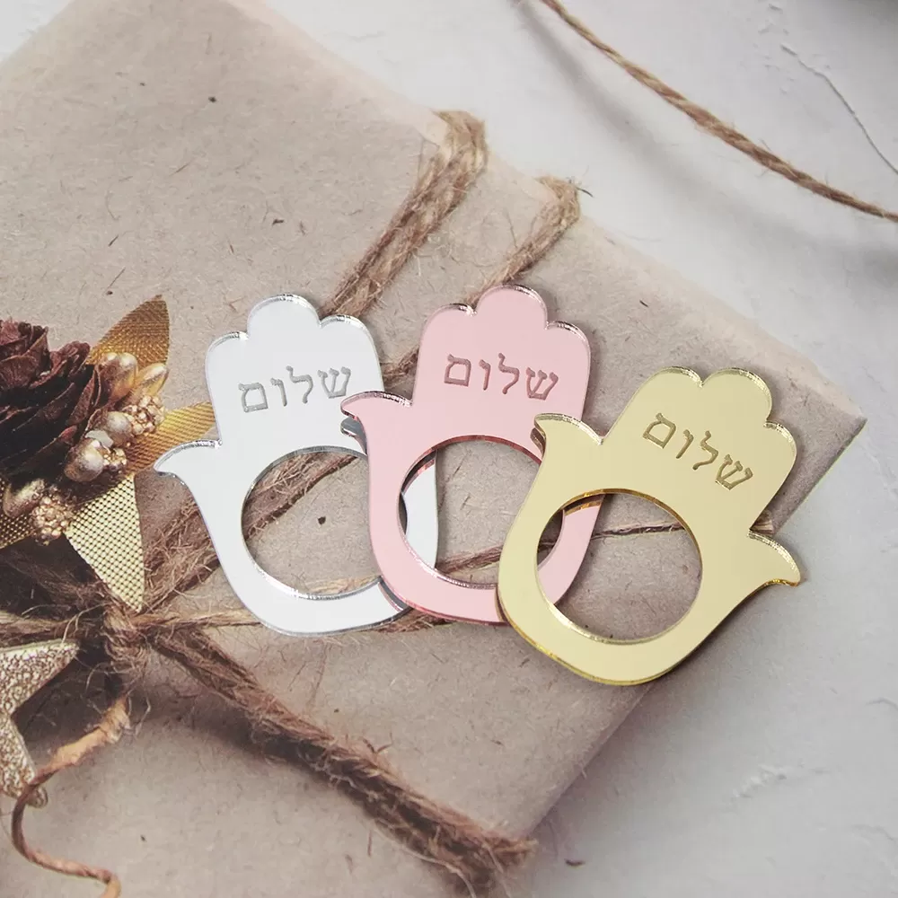מעמד מפיות אקרילי בעיצוב חמסה