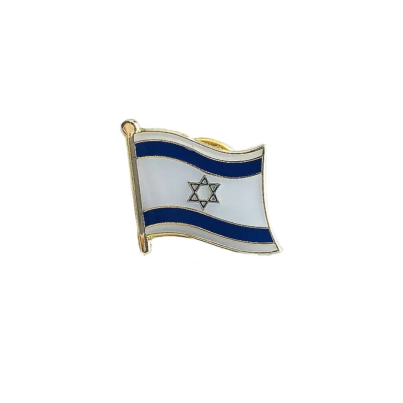 סיכת דגל ישראל מקריסטל עם אמייל - תמונה 5