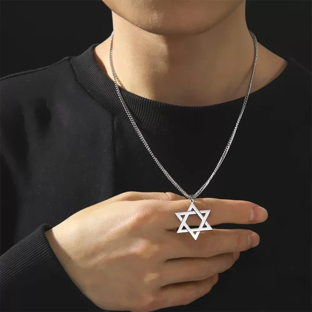 תליון מגן דוד לגברים בצבע זהב - תמונה 2