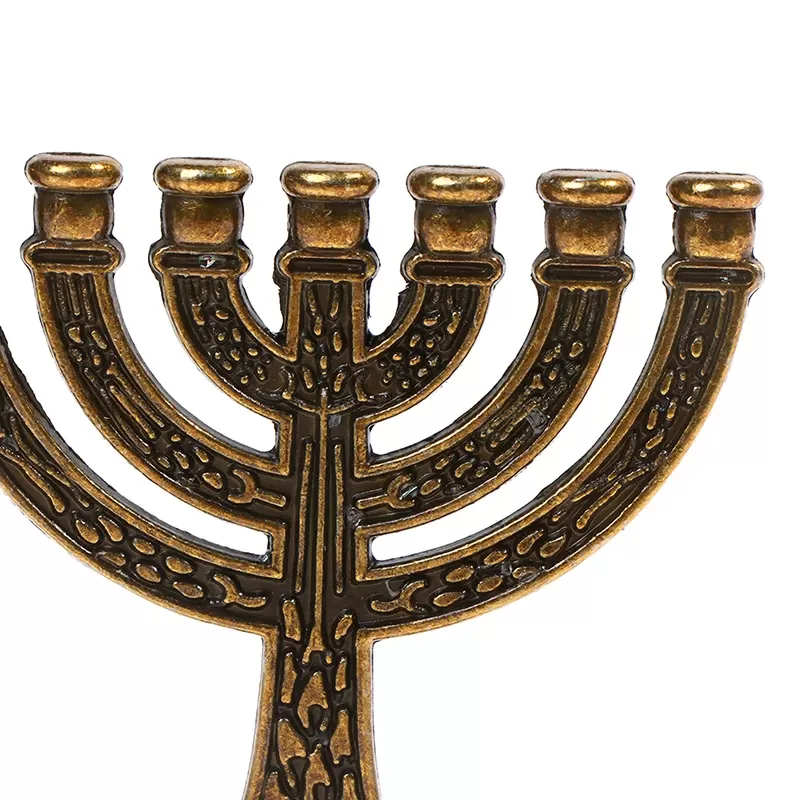 מנורת חנוכה 7 קנים בעיצוב עתיק - תמונה 3