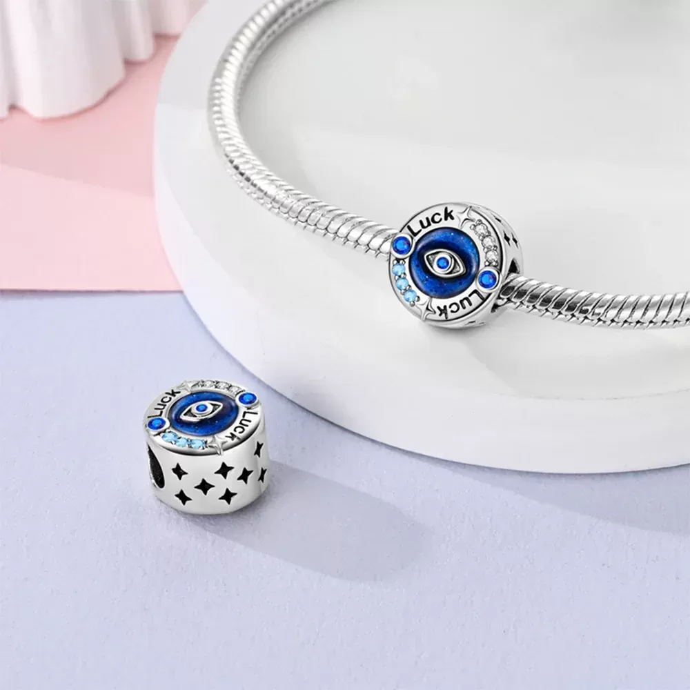 תכשיטי קסם עיניים כחולות מכסף סטרלינג 925 - תמונה 4