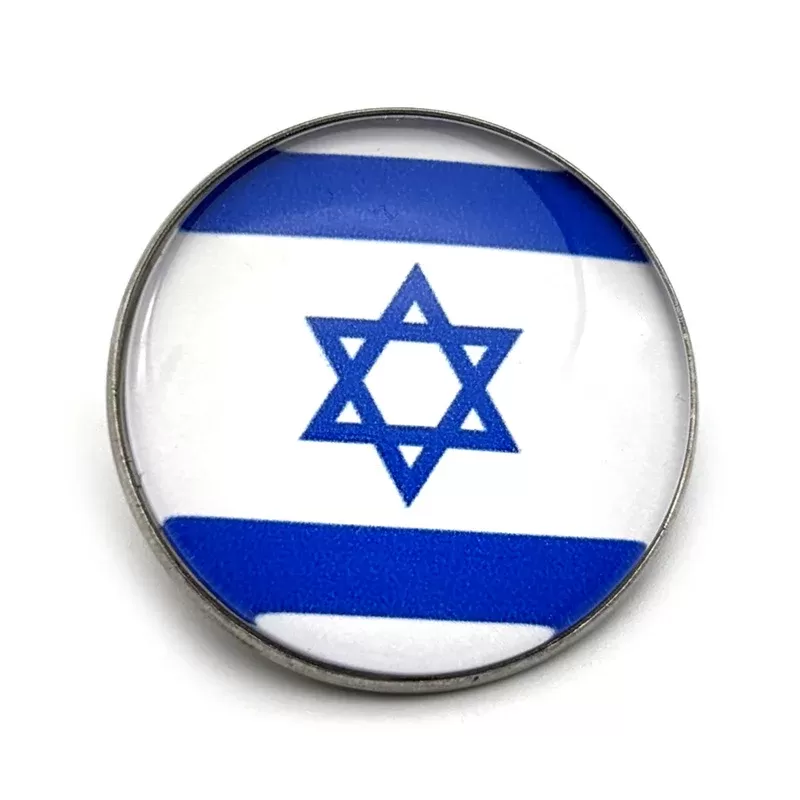 סיכה עגולה עם דגל ישראל וכוכב דוד - תמונה 4