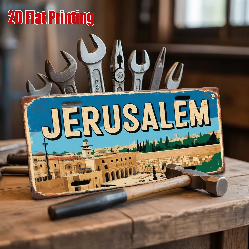 שלט מתכת היסטורי של הכותל המערבי - תמונה 3