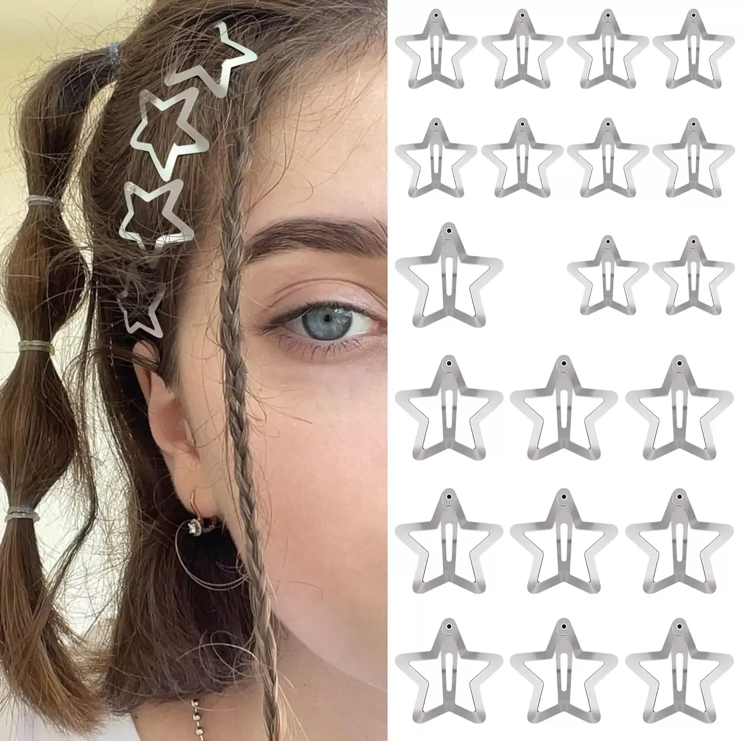 קליפסים לשיער בצורת כוכב - 10/50/100 יחידות